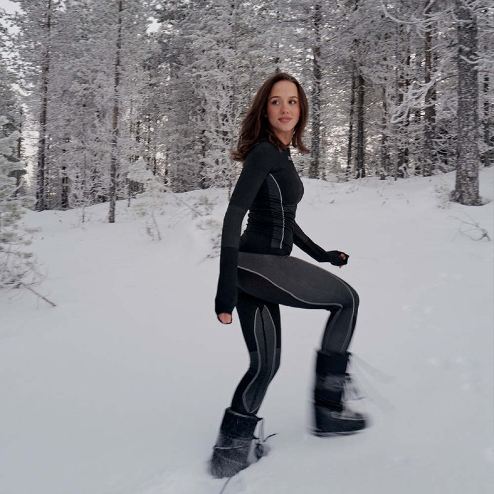Thermounterwäsche Damen aus recyceltem Polyester Grau