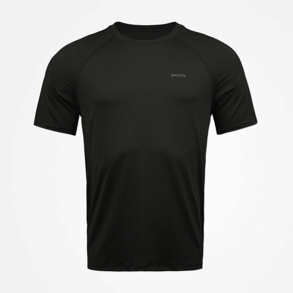 Trainingsshirt Raglan Herren aus recyceltem Polyamid Schwarz