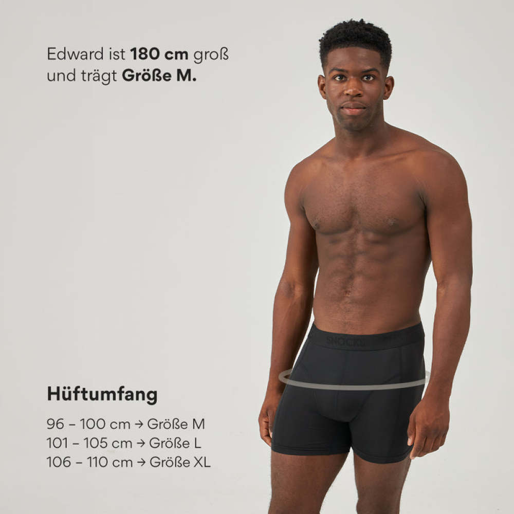 Sport Boxershorts aus recyceltem Polyester Schwarz
