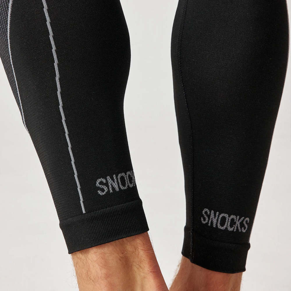 Thermounterhose Herren aus recyceltem Polyester Schwarz