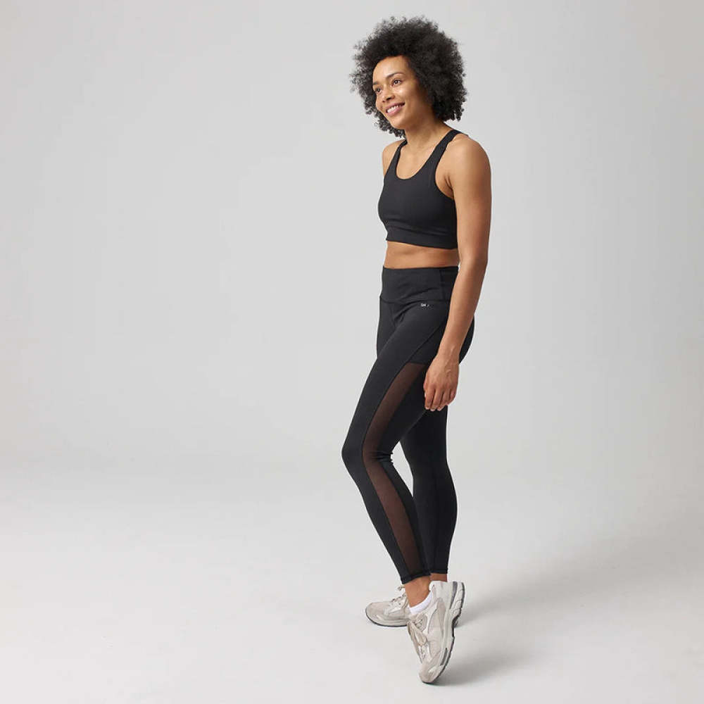 High Waist Leggings Mesh aus recyceltem Polyester Schwarz