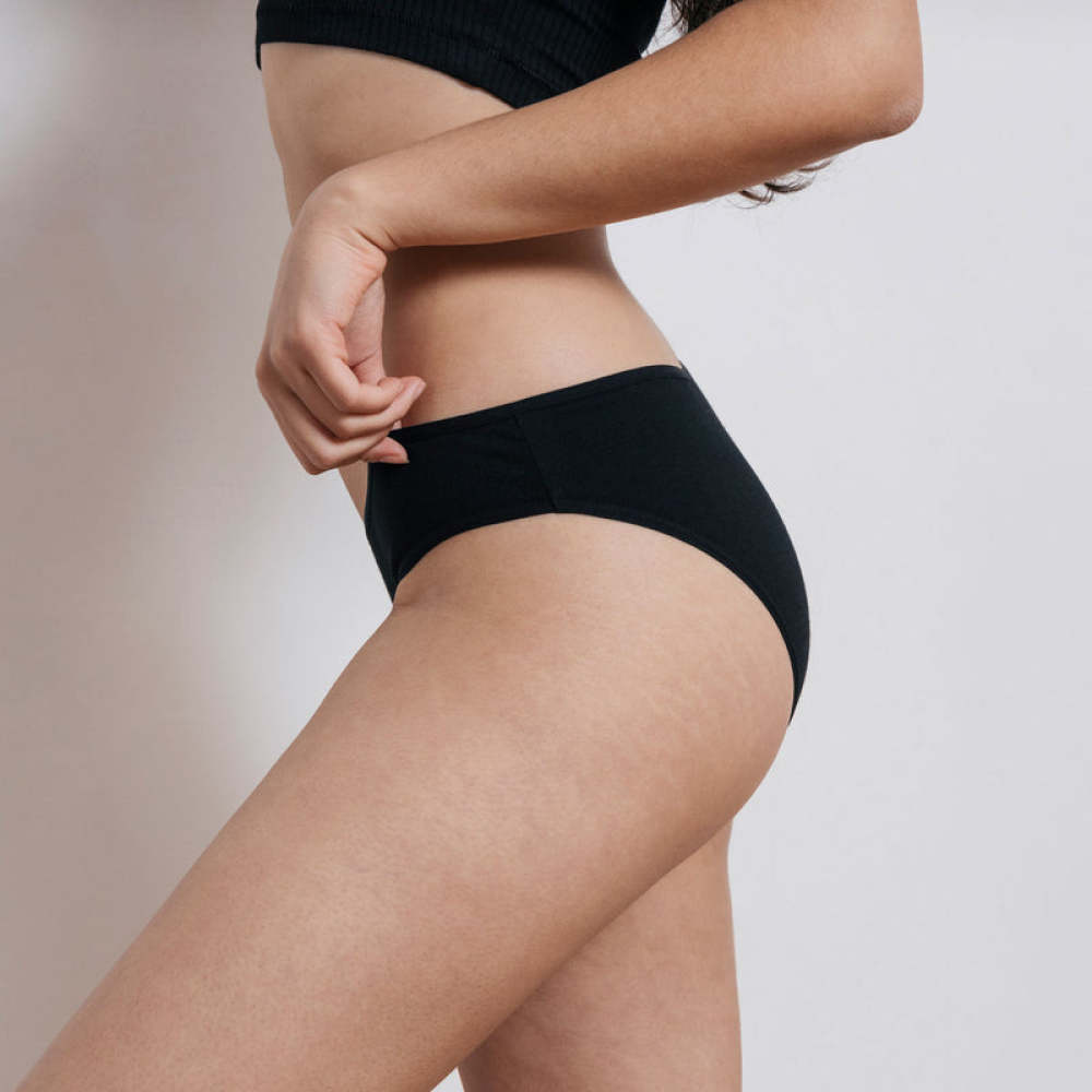 Damenslips aus Bio-Baumwolle Schwarz