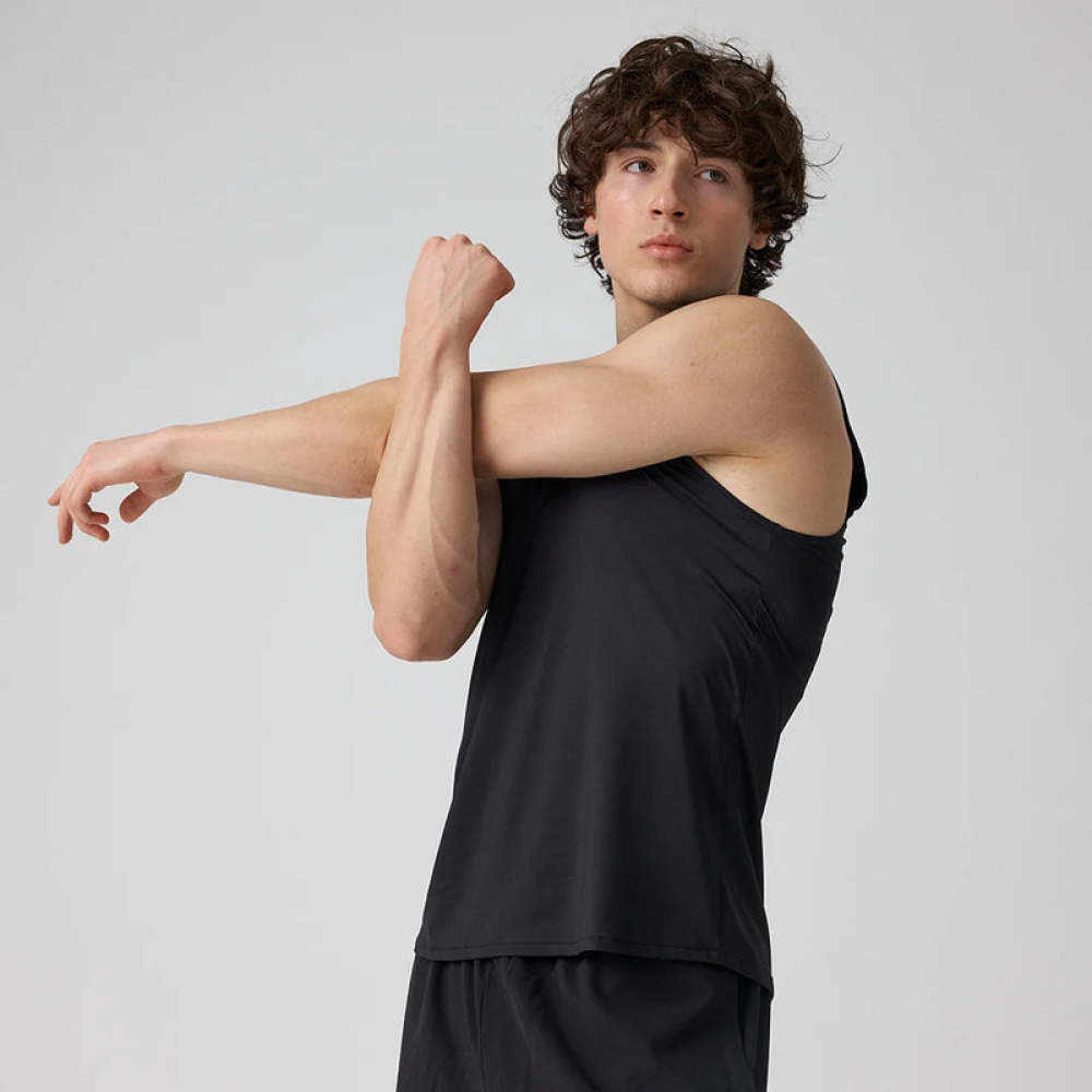 Tank Top Mesh Herren aus recyceltem Polyamid Schwarz
