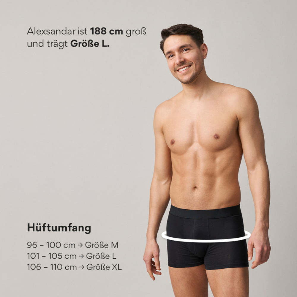Boxershorts ohne Logo aus Bio-Baumwolle Mix (Schwarz/Grau/Hellgrau)