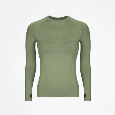 Sportshirt langarm Damen Pastellgrün