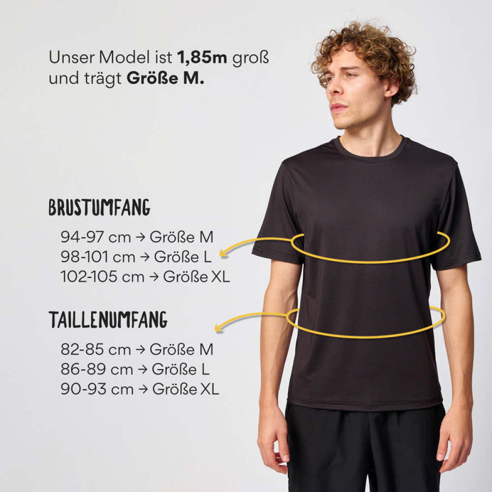 Trainingsshirt Herren aus recyceltem Polyester Schwarz