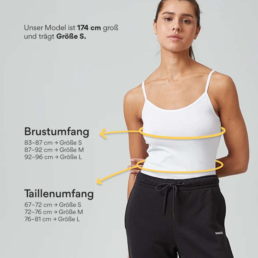 Damen Spaghetti Tops aus Bio-Baumwolle Weiß