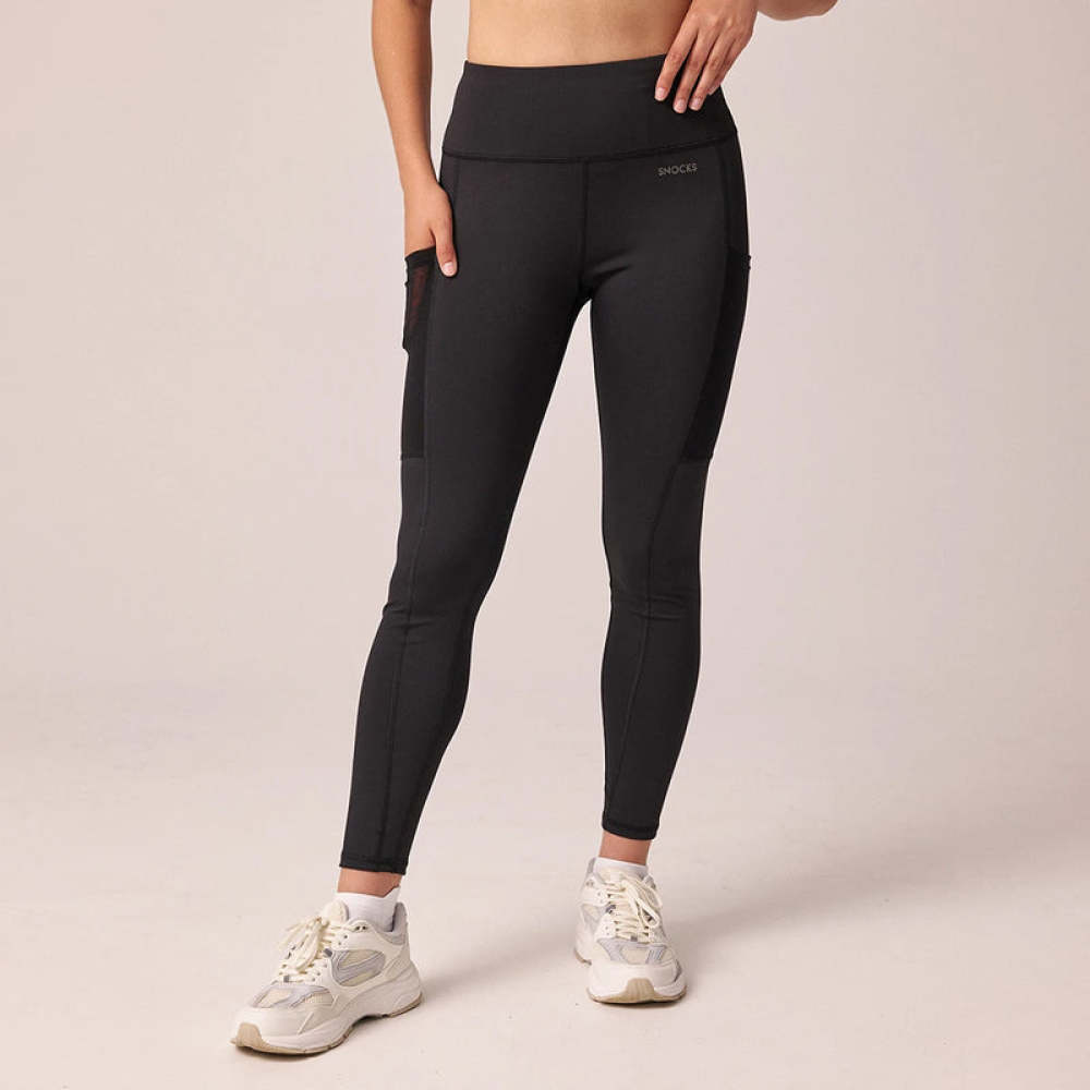 Leggings mit Tasche aus recyceltem Polyester Schwarz