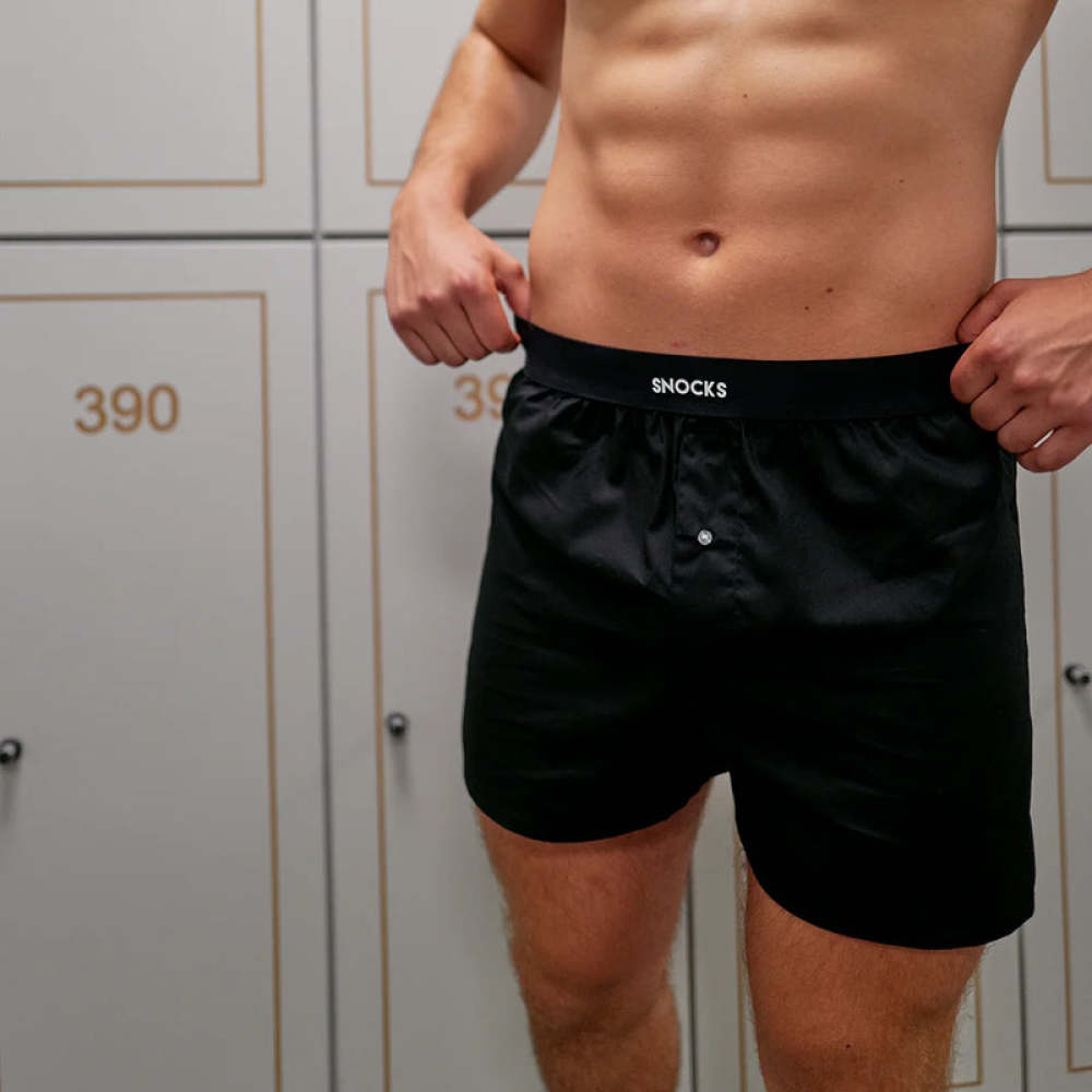 American Boxershorts mit Gummibund aus Bio-Baumwolle Schwarz