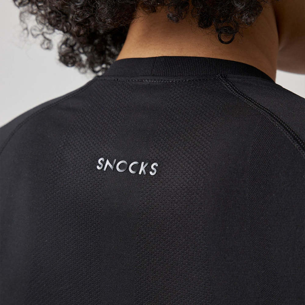 Sportshirt langarm Damen Schwarz