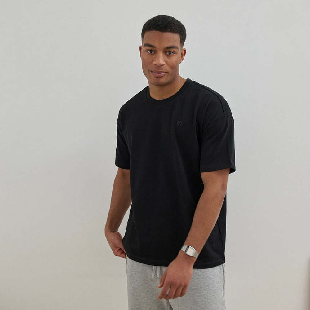 Oversized T-Shirt Herren aus Bio-Baumwolle Schwarz
