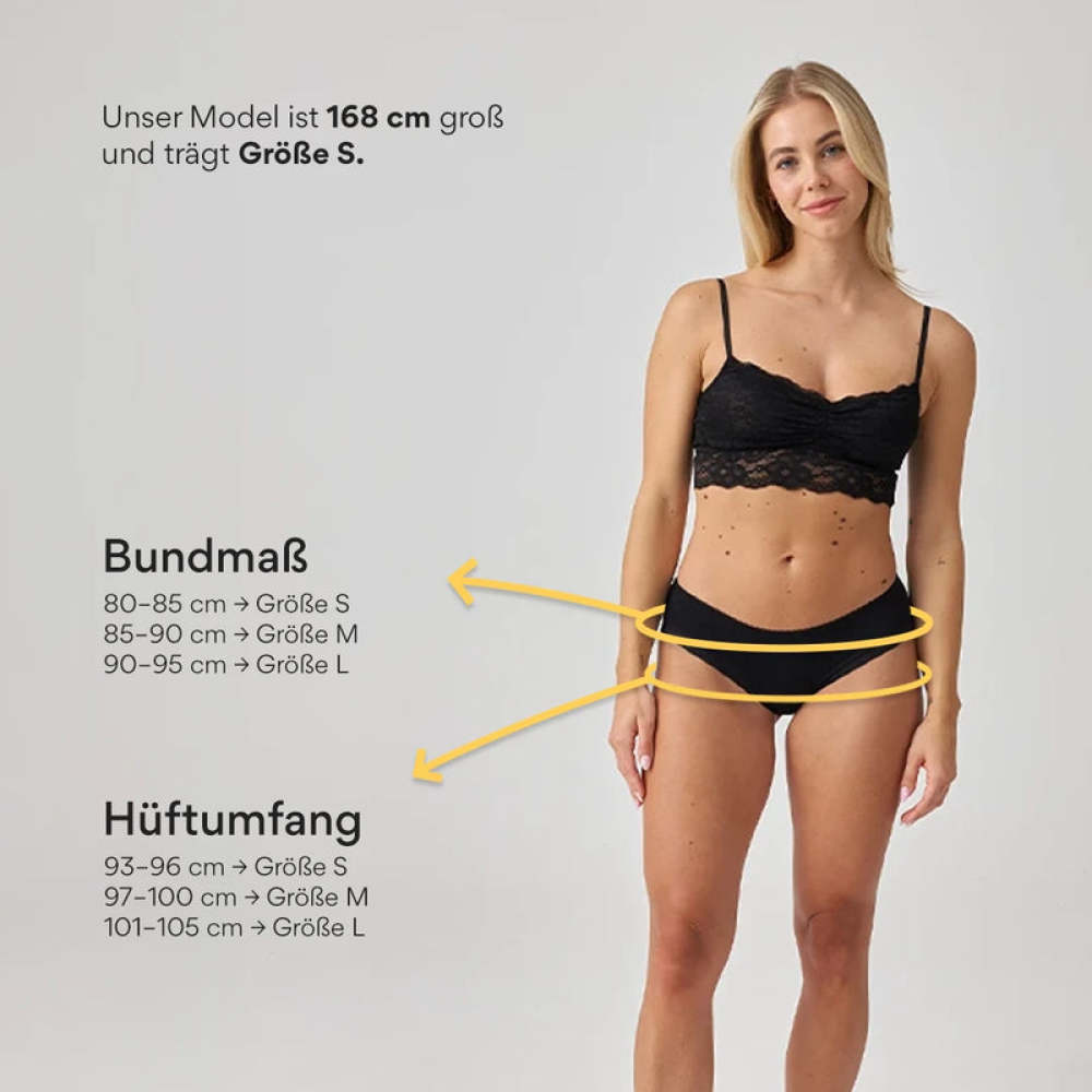 Brazilian Slips mit Spitze aus Bio-Baumwolle Mix (Weiß/Hellgrau/Schwarz)