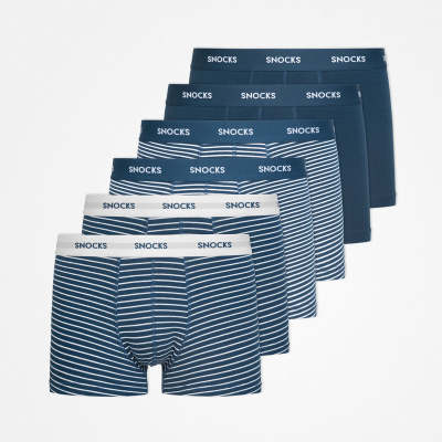 Boxershorts mit Streifen aus Bio-Baumwolle Blaue Streifen