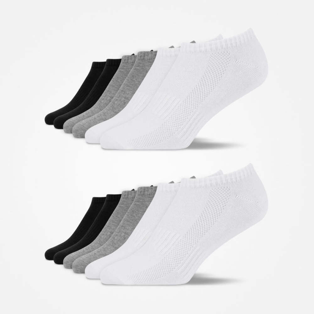 Premium Sneaker Socken aus Bambusviskose Mix (Schwarz/Weiß/Grau)