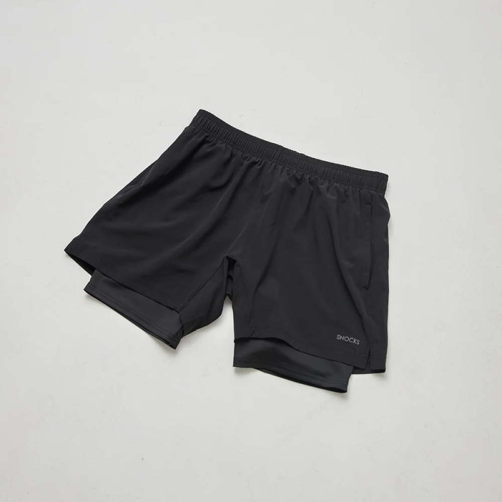 2 in 1 Shorts Herren Schwarz