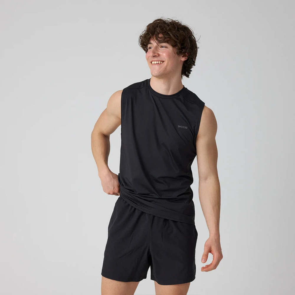 Tank Top Mesh Herren aus recyceltem Polyamid Schwarz