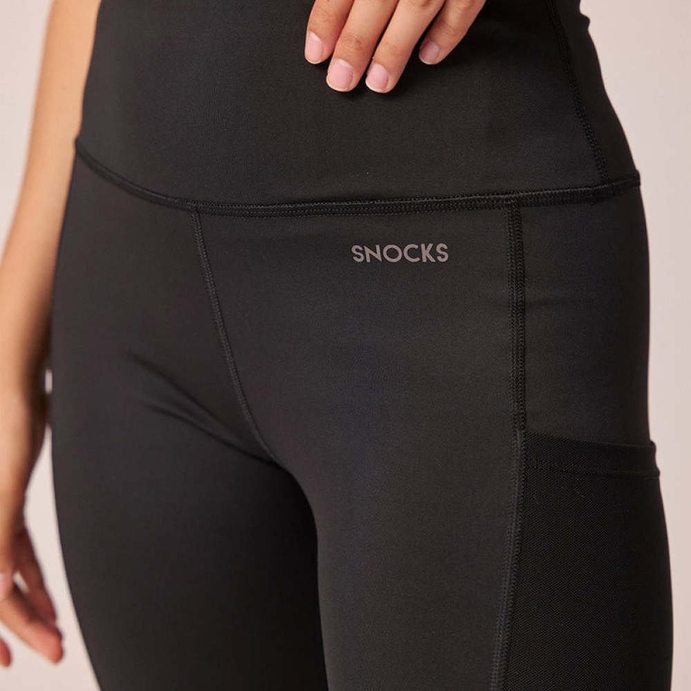 Leggings mit Tasche aus recyceltem Polyester Schwarz