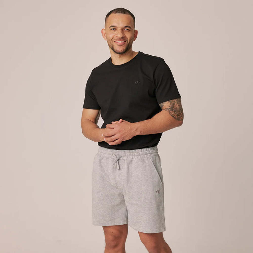 Sweatshorts Herren aus Bio-Baumwolle Hellgrau