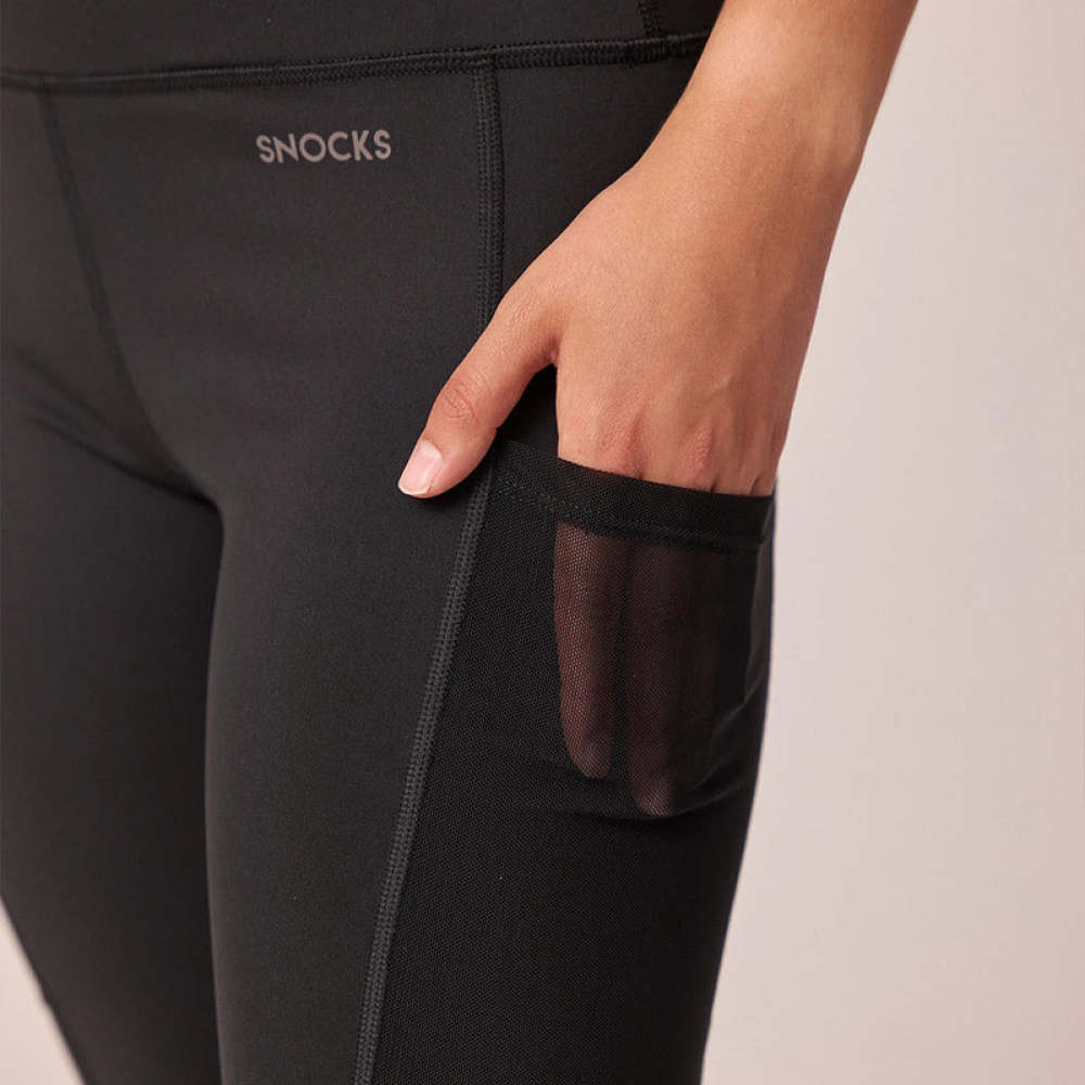 Leggings mit Tasche aus recyceltem Polyester Schwarz
