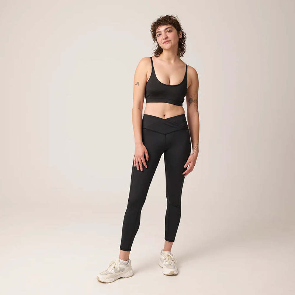 High Waist Leggings V Cross aus recyceltem Polyester Schwarz