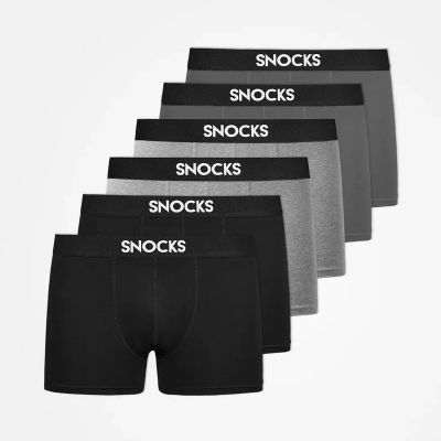 Boxershorts aus Bio-Baumwolle Mix (Schwarz/Grau/Hellgrau)