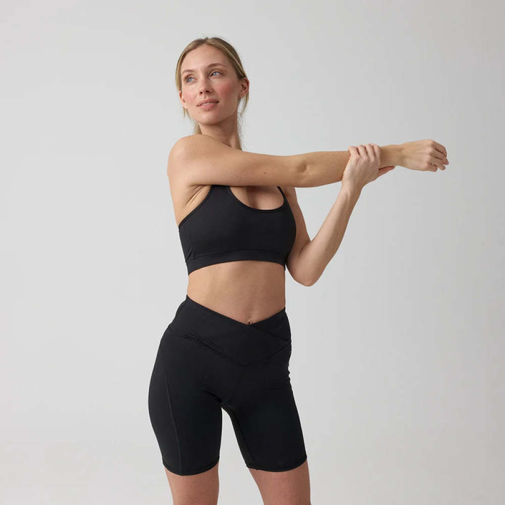 Sport-BH X Back aus recyceltem Polyester Schwarz