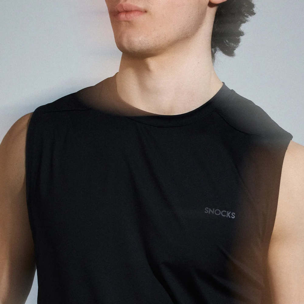 Tank Top Mesh Herren aus recyceltem Polyamid Schwarz