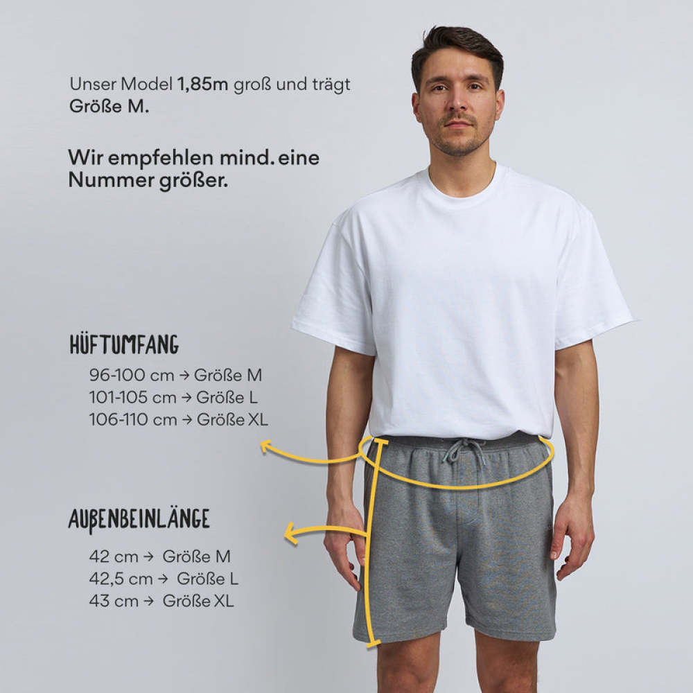 Sweatshorts Herren aus Bio-Baumwolle Hellgrau