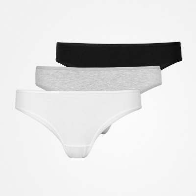 Brazilian Slips aus Bio-Baumwolle Mix (Weiß/Hellgrau/Schwarz)
