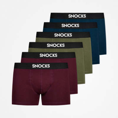 Boxershorts aus Bio-Baumwolle Mix (Rot/Olive/Blau)