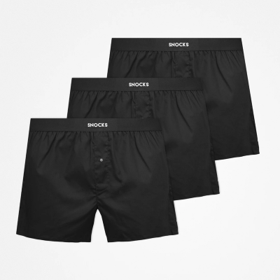 American Boxershorts mit Gummibund aus Bio-Baumwolle Schwarz