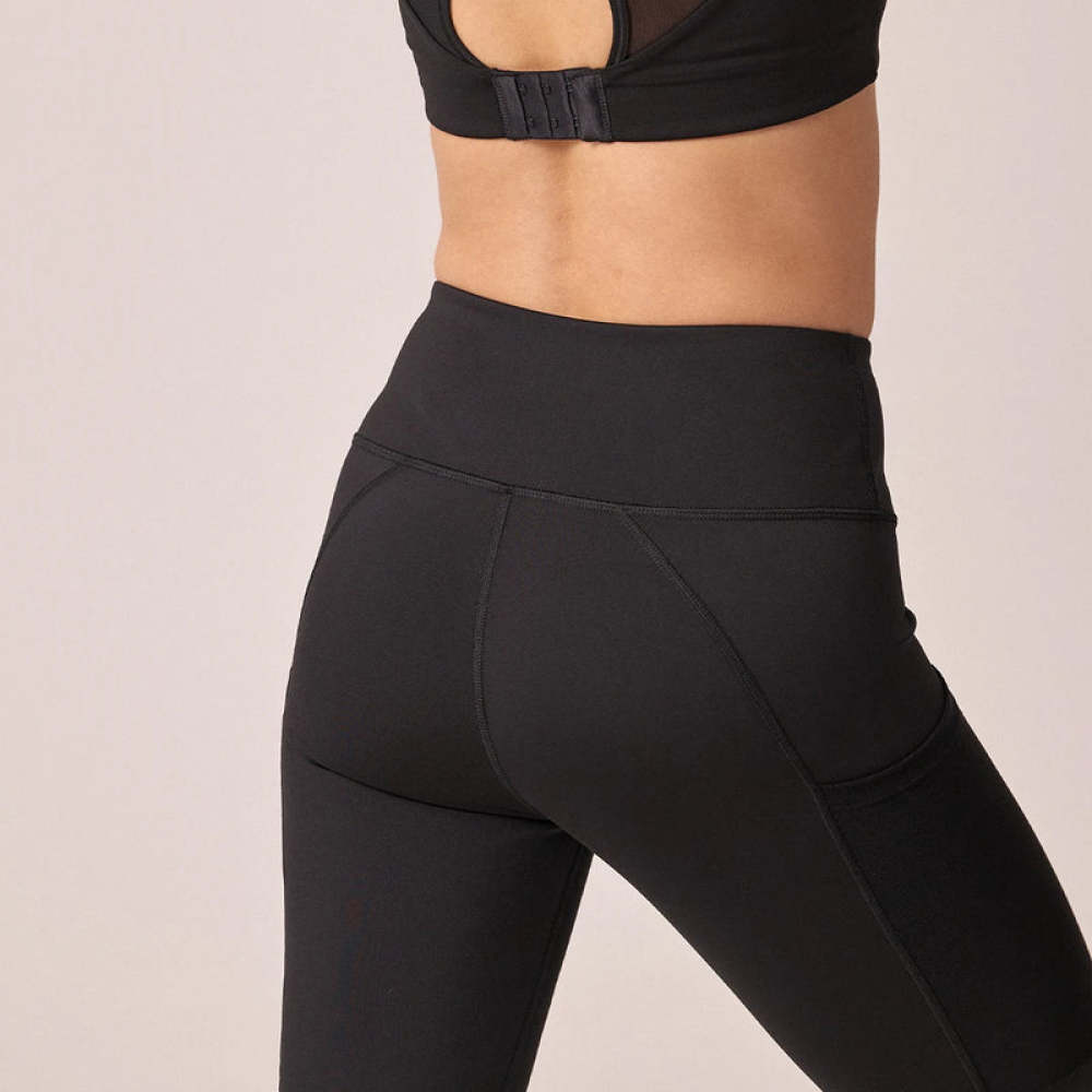 Leggings mit Tasche aus recyceltem Polyester Schwarz