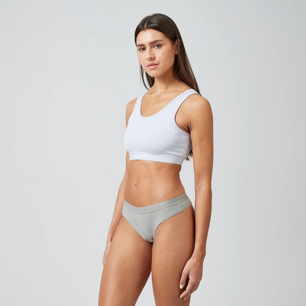 Brazilian Slips mit Gummibund aus Bio-Baumwolle Mix (Weiß/Hellgrau/Schwarz)