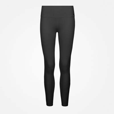 Gerippte Leggings aus recyceltem Polyamid Schwarz