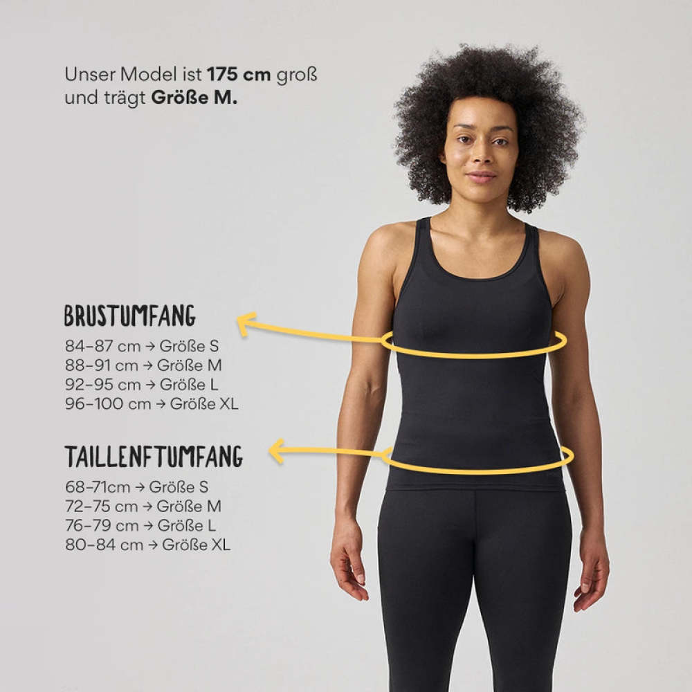 Racerback Tank Top aus recyceltem Polyamid Schwarz